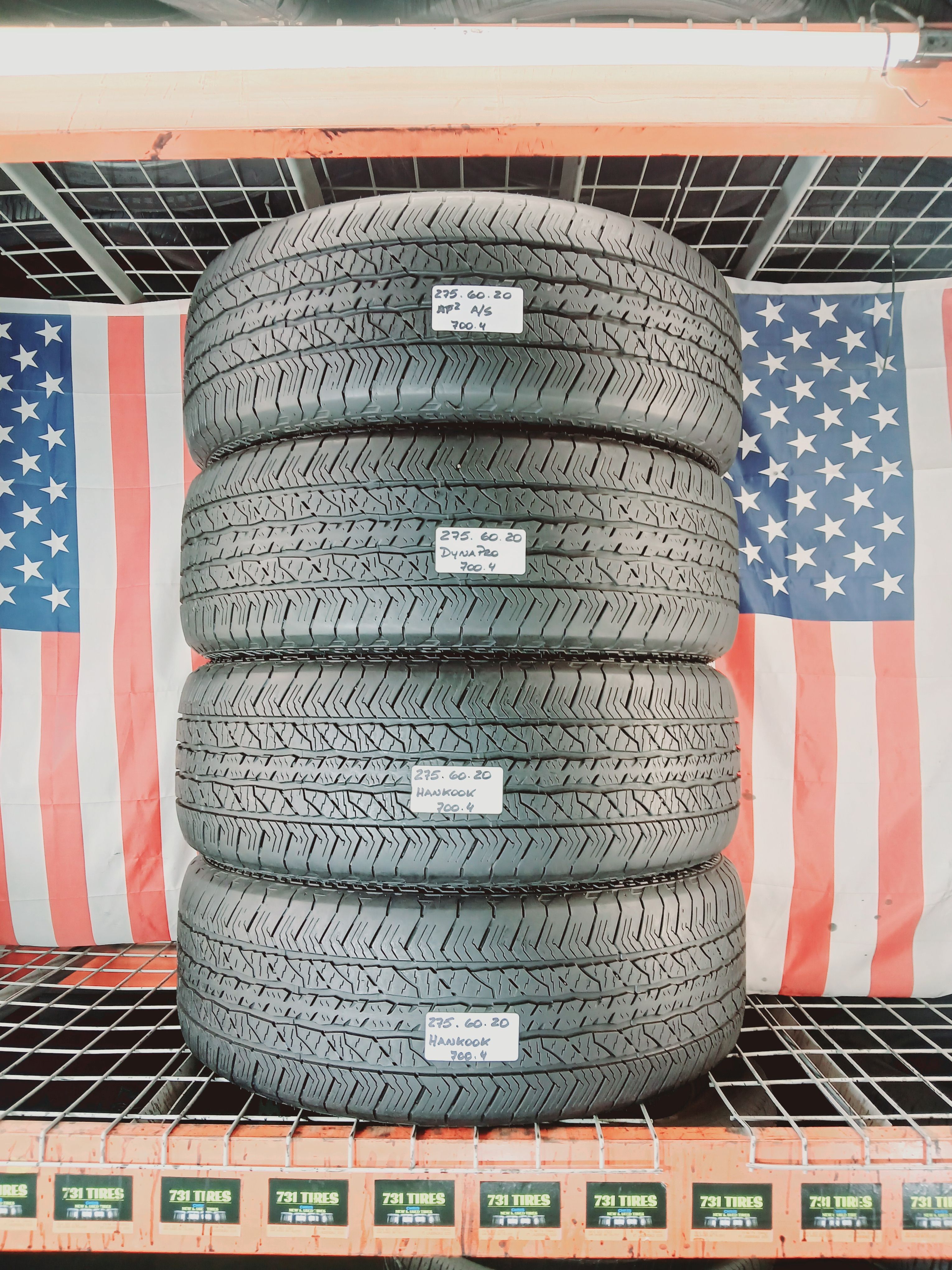 P275/60R20 HANKOOK DYNAPRO HP2 ALL SEASON 275/60R20 USED TIRES SET 275 60 20 ARMADA TITAN QX56 YUKON SUBURBAN SILVERADO COLORADO F-150 ESCALADE TAHOE