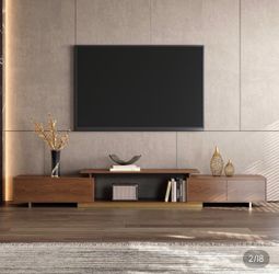 Extendable Walnut TV Stand With Storage
