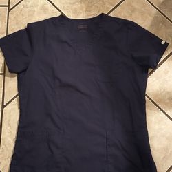 Butter-Soft Navy Blue Scrubs Top Size M