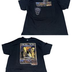 WWE WrestleMania 17 X-Seven The Rock Stone Cold Black T Shirt Mens 3XL New WWF