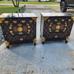 Vintage Asian Nightstand Side Table