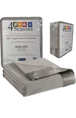 Thermee Micro Flannel King Size Blanket Slate Grey