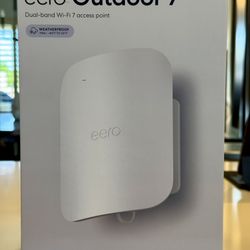 Eero Outdoor 7 Dual-Band Mesh WiFi Router, IP66, Coverage up to 15,000sqft, A/C Power Adapter, BNIB