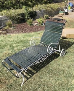 Old school lounge chair on wheels