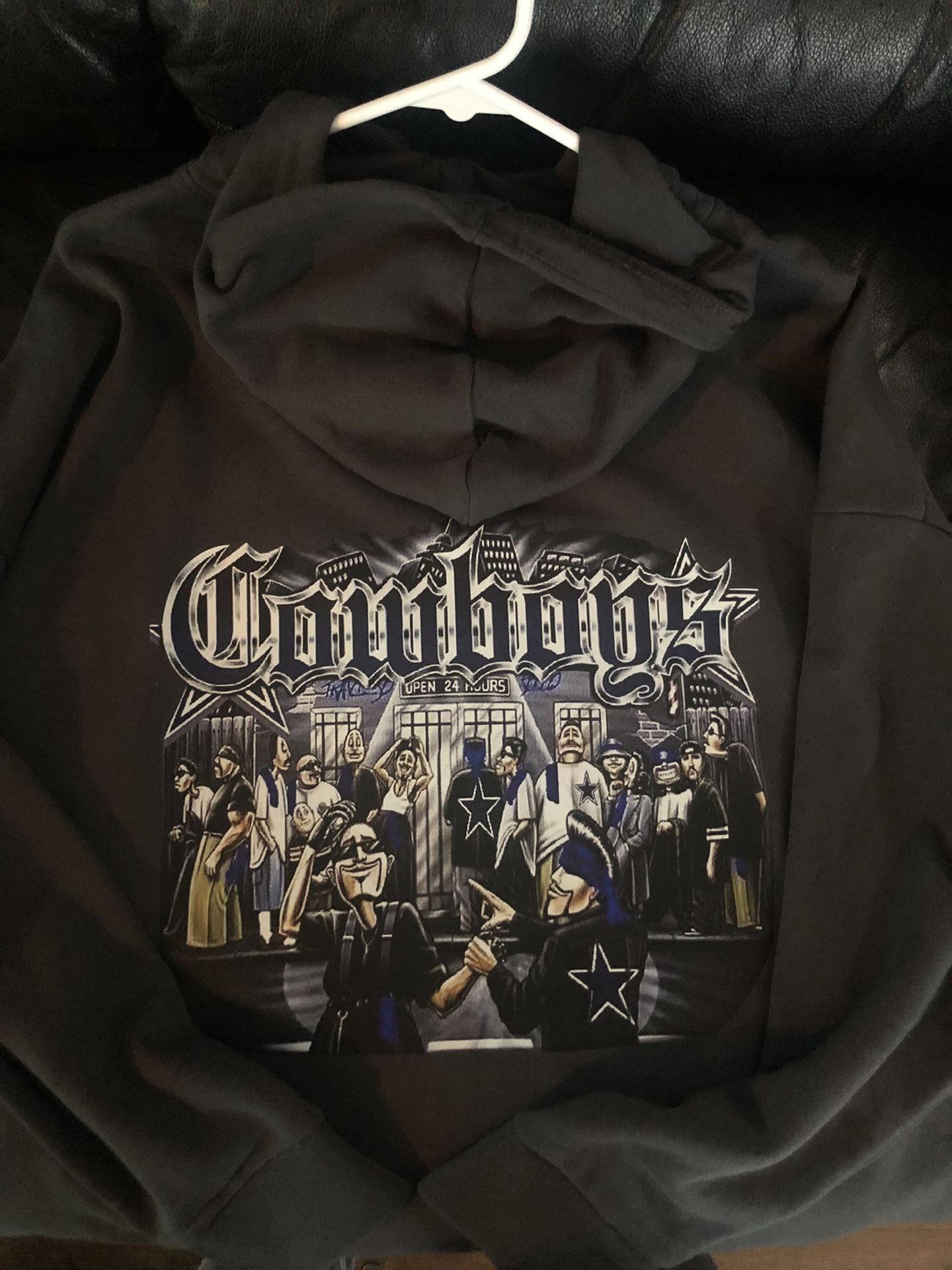 Xl -grey hoodie Zip  Up Jacket -cowboys