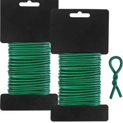 Tenn Well Garden Wire, 52 Feet 3.5mm Soft Garden Plant Ties for Climbing Plants, Tomatoes, Climbing Roses, Indoor & Outdoor Plants (2PCS X 26 Feet, Gr