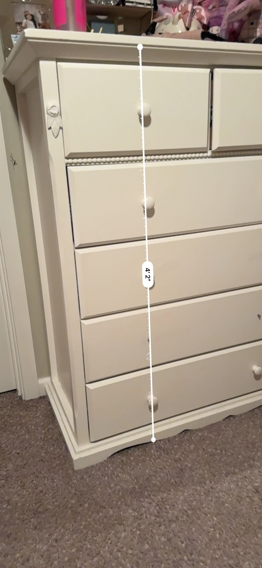 Dresser & Night Stand Matching Cream Beige