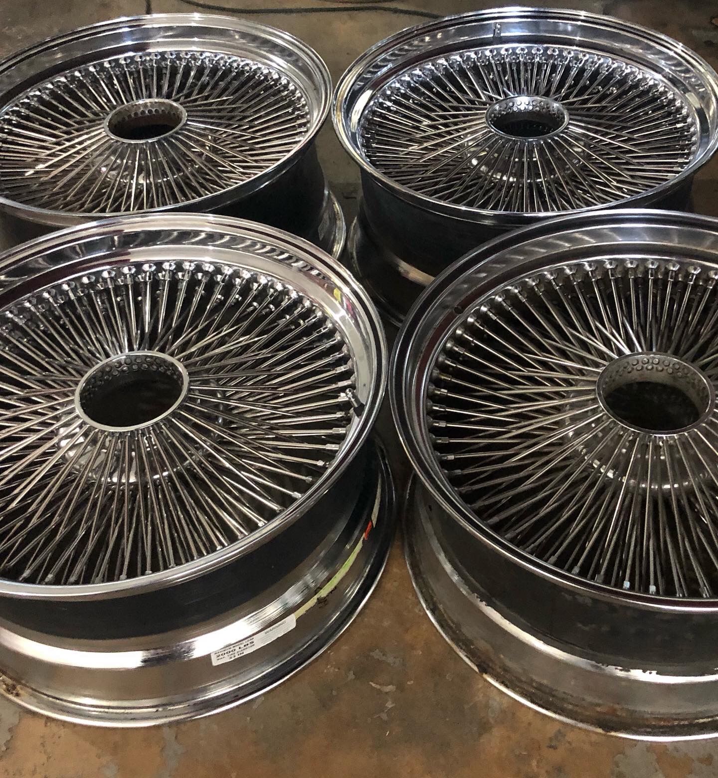 OTD BIG HUB Dayton Wire Wheels 22s Chrome Triple Stamped 180 Spoke