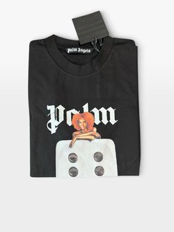 Palm Angels Black Graphic T-Shirt with Tags