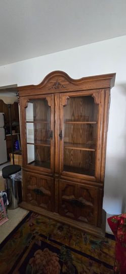 Wood and glass hutch
