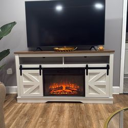 TV Stand with Electric Fireplace