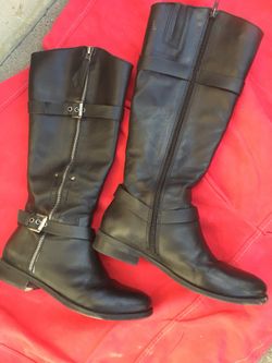 Leather Upper Black Boots