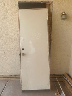 30” x 80” exterior door metal door left hand