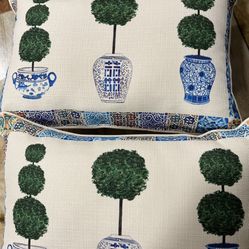 Two matching topiary pillows 