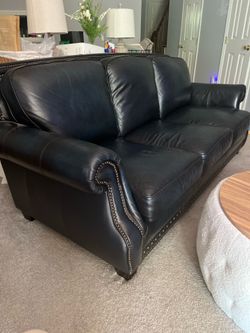 Blue Leather Sofa