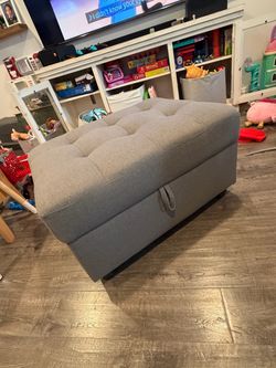 Gray storage ottoman coffee table