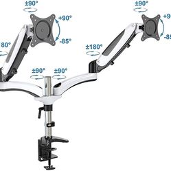 Amer Mounts | 15"-29" LED LCD Monitor Arm | Hydra2 Gas Spring Loaded Articulating Arm | Dual | Clamp and Grommet Base