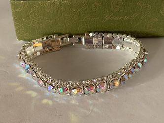 AB Bling Bracelet With Some Bling Hoop Earrings $12 Each Or $20 For Both