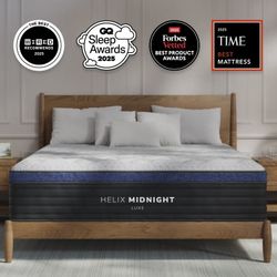 Full Medium-Firm Helix Mattress Hybrid + Bed frame
