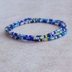 Multicolor Seed Bead Stretch Bracelet