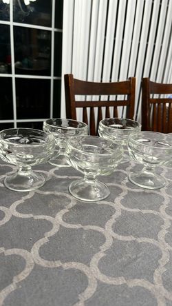 Vintage glass ice cream cups.