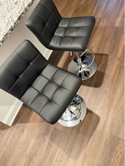 Black Faux Leather Barstoll