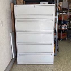 Heavy-Duty Steel 5-Drawer File Cabinet / Storage - 2 Keys