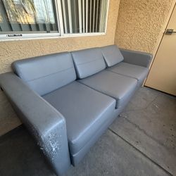 Grey Leather Couch For $100 OBO