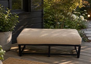 Modern Cream Upholstered Accent Bench