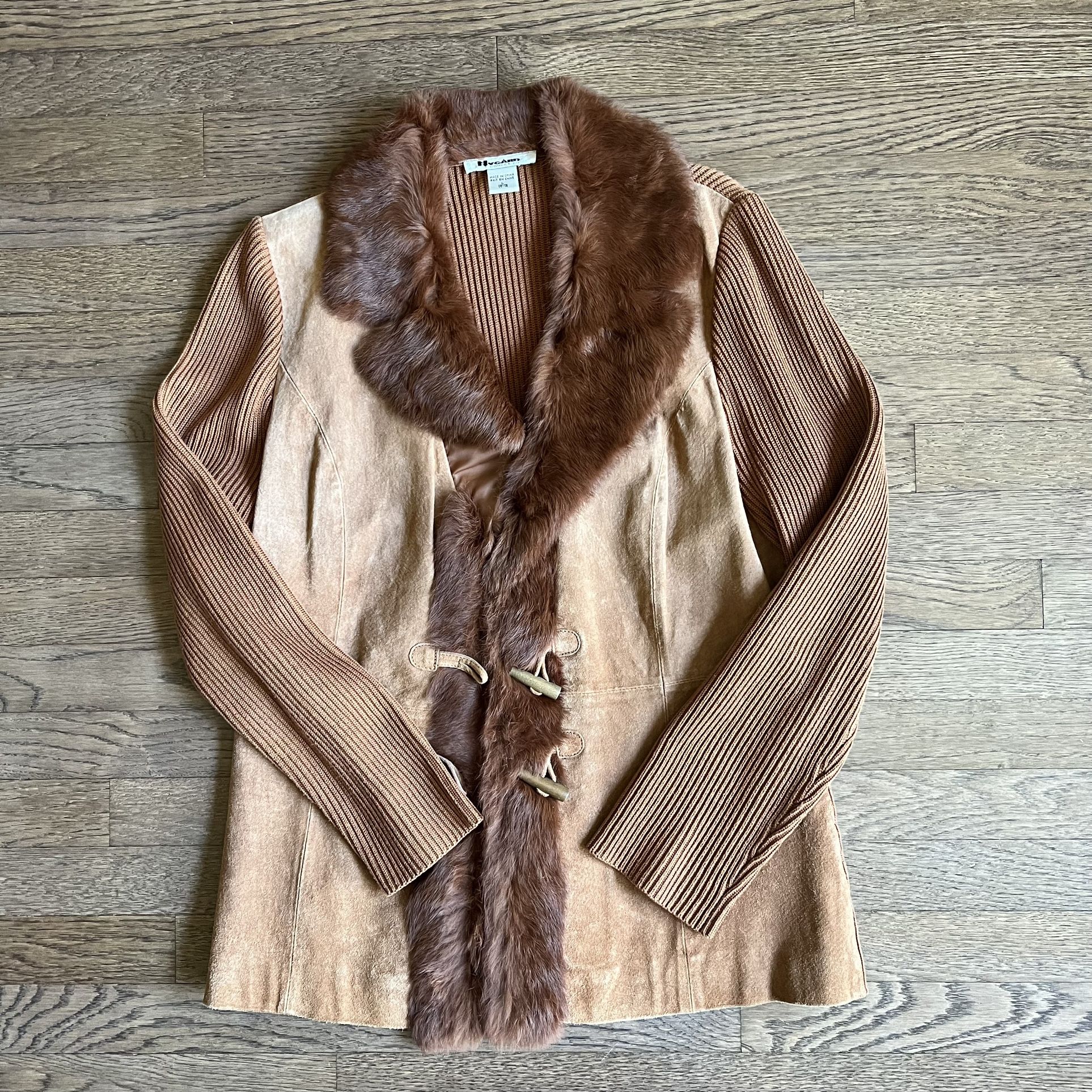 Women’s Genuine Suede And Knit Jacket