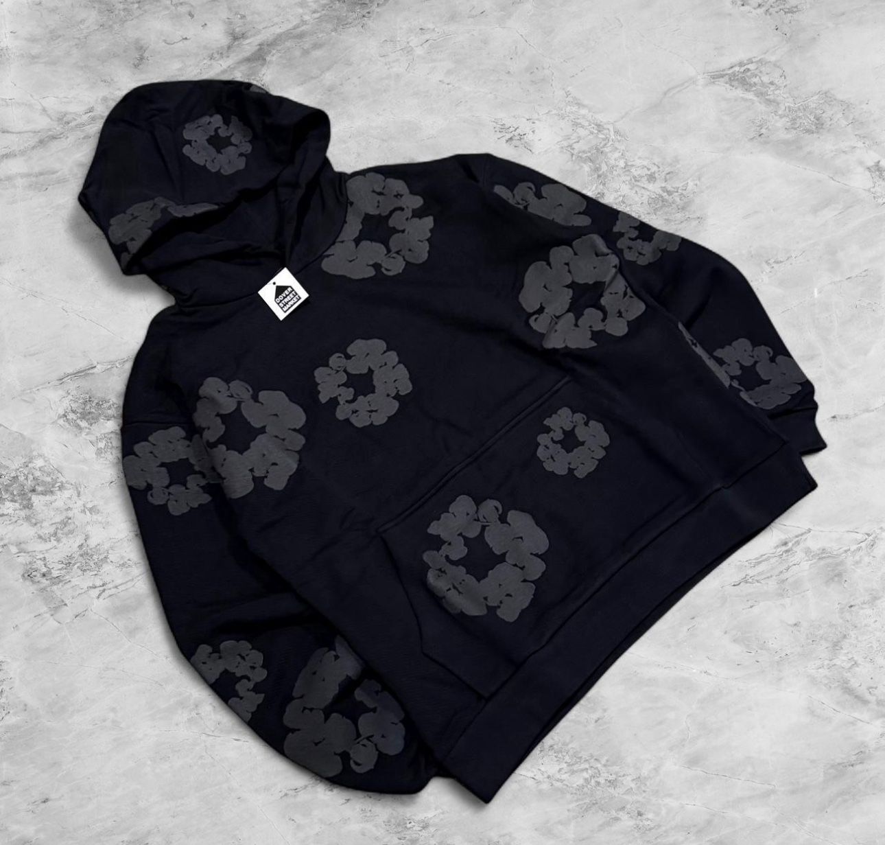 Denim Tear Hoodie Grey/Black Large