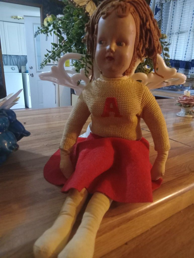 1930 Antique Soft ALABAMA Cheerleader Doll