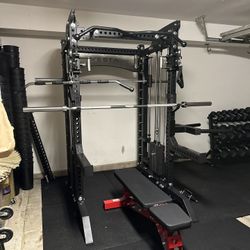 Vesta Fitness PRO SERIES Ultimate Half Rack Functional Trainer w/Smith Machine Bar | 320lb Stack | Gym Equipment | Fitness | Commercial | Squat Rack 