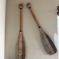 Wooden paddles wall decor