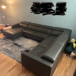 Large Black Sectional - Sofia Vergara Via Sorrento Black 4Pc Sectional