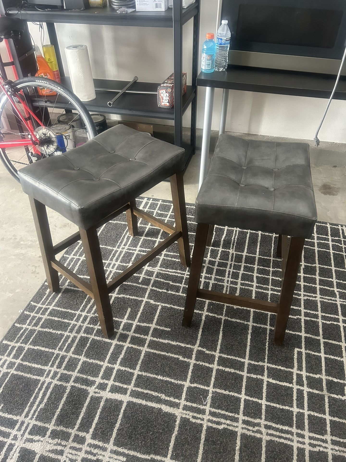 Gray W/brown Kitchen Island Stools
