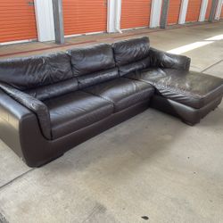Brown Leather Couch 