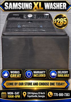Samsung Washer for Sale
(Works Great) Comes w/ Warranty 
Delivery Available 

Our store is located at:
1260 Highway 85 N Fayetteville GA