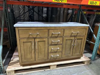 Ove 60” vanity with quartz top Brand new