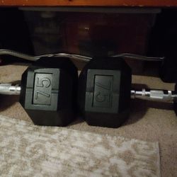 75lb Hex Dumbells