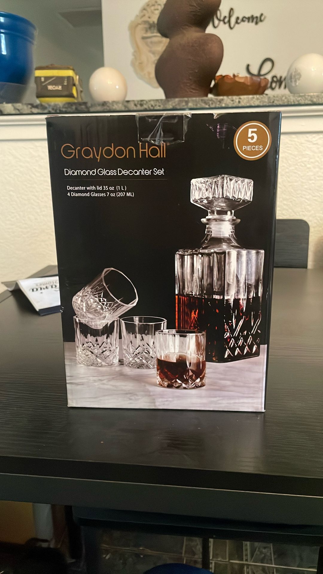 Diamond Glass Decanter Set 