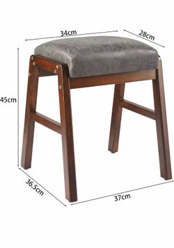 Footstools with Solid Wood Legs