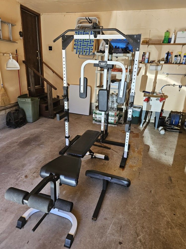 Tuff stuff Olympic squat rack FID adjustable weight bench
