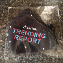 Adult Fabric Reusable Face Masks (Black) Tik Tok Design 