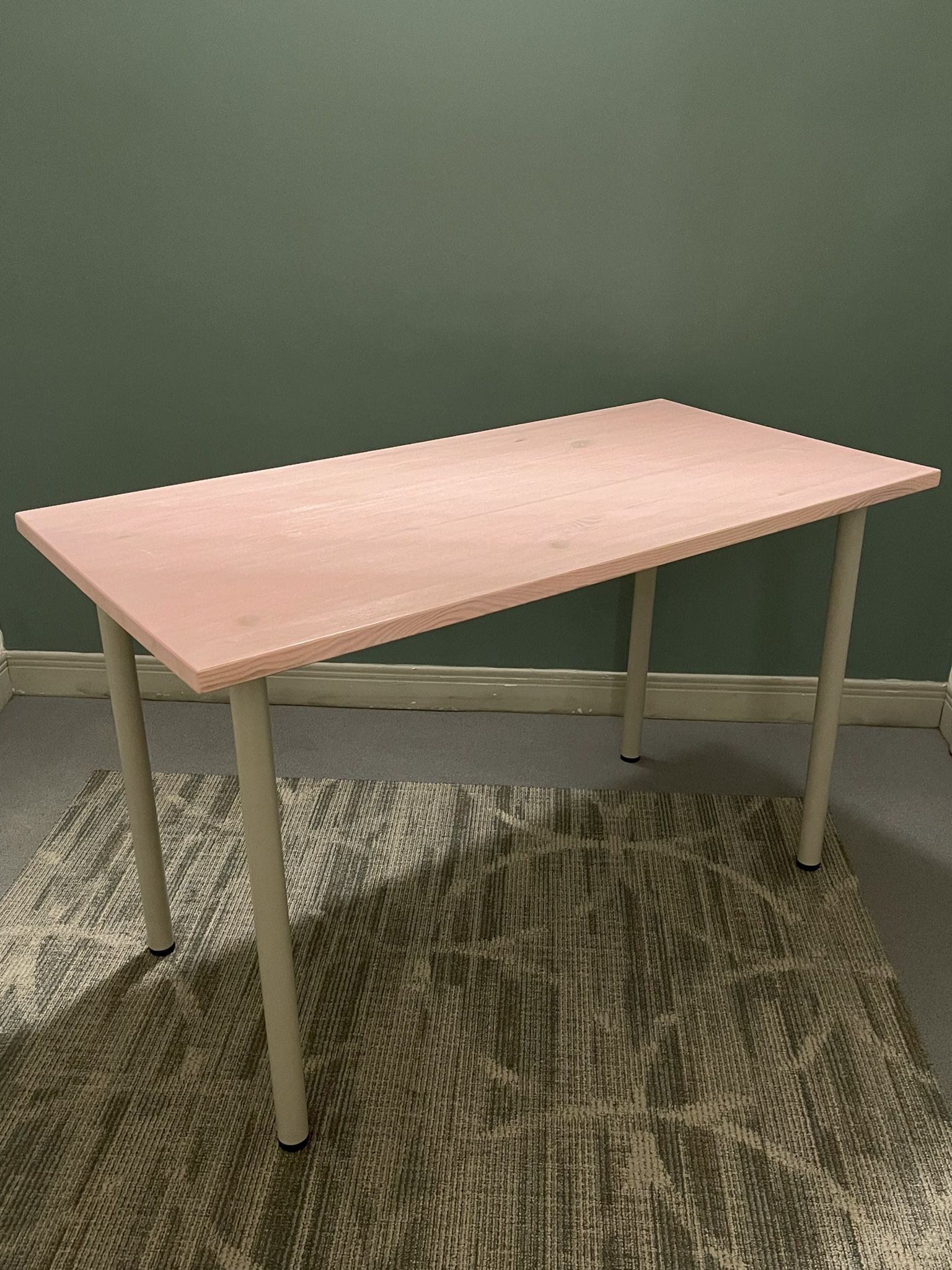 Long (47.25") Very Heavy (approx. 50 lbs.) Solid WOOD Table (29"H) - posted price is firm.