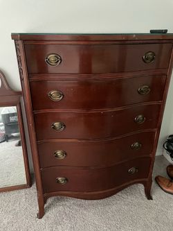 Vintage inspired tall dresser with mirror