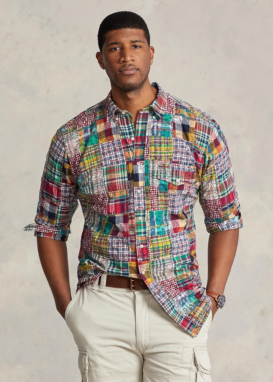 Polo Ralph Lauren patchwork cotton shirt Men Size M