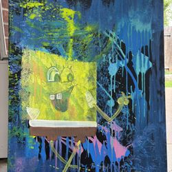 Sponge Bob Abstract Art - 32” x 40” 