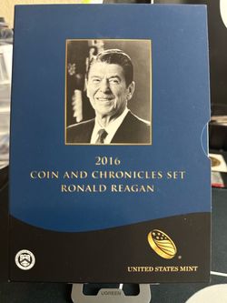 2016 RONALD REAGAN COIN & CHRONICLES SET LOW MINTAGE REVERSE PROOF $1 + PROOF SILVER EAGLE