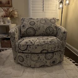 La-Z-boy Clock Pattern Swivel Chair